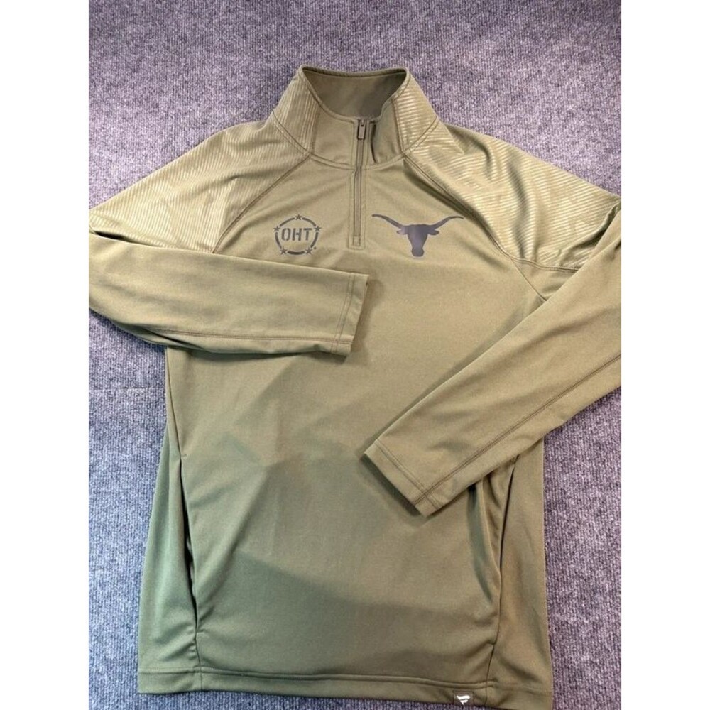 Fanatics TX Longhorns OHT Military Appreciation Quarter Zip Pullover Olive Men M
